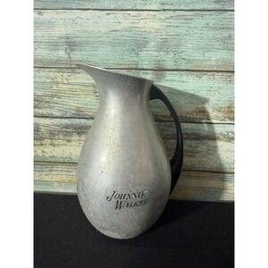 Johnnie Walker Puralum Italy Pitcher Silver Good Vintage Aluminum Barware Carafe